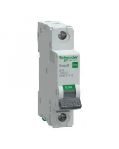 Schneider easy9 pro kismegszakító 16 a névleges áram, b karakterisztika 6000 a megszakítóképesség rövidzárlatok ellen din sínre 