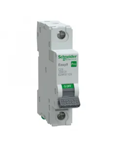 Schneider easy9 pro kismegszakító, 25 a 1 pólusú, c kioldási jelleggörbével 6000 a névleges zárlati megszakítóképesség din-sín