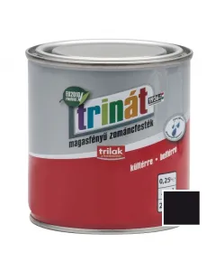 A trinÁt zománcfesték magasfényű kivitelben fekete árnyalattal készülfa-, fém- és acélfelületek tartós bevonásához alkalmazha