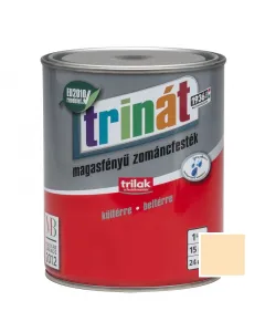 Krém színű zománcfesték a trinÁt márkától, amely alkalmas fa és fém felületek bevonásáramagasfényű felületet biztosít, kie