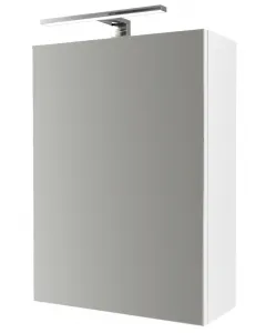 Mérete: 45 x 60 x 17 / 26 cm színe: fehér 1 ajtós led-világítással készre szerelt állapotban