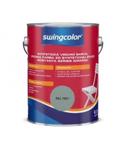 Ezüstszürke színe a swingcolor márka zománcfestékével dekoratív megoldás kültéri vagy beltéri használatraműgyanta alap révén