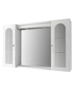 Mérete: 95 x 60 x 17,5 cm színe: fehér 2 ajtós világítással készre szerelt állapotban