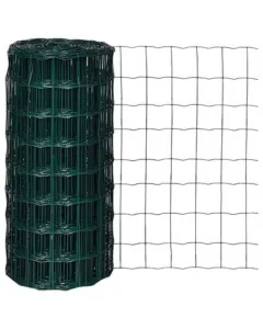 Mérete: 0,6x25 m huzalszem mérete: 50x60 mm drót átmérője: 2,5 mm kerítésrendszerhez zöld színben horganyzott