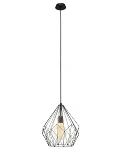 Az eglo márka függőlámpa fekete acélburkolatával design kiegészítő lehet bármely helyiségbenmax. 60 w teljesítményű e27 foglal