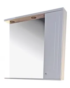 Jobbos kivitel tükör mérete: 50 x 79,5 x 16 cm szekrény mérete: 20 x 16 x 79,5 cm spotvilágítás krómozott fémfogantyú polccal