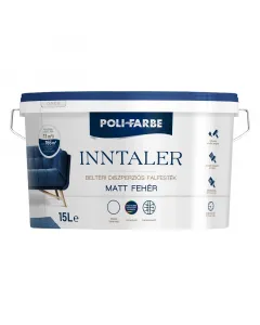 A poli-farbe márka beltéri falfestéke matt felületet biztosítvizes bázisú formula gondoskodik a megfelelő fedőképességrőlpára- 