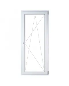 90 x 210 cm-es falnyílásba 6 légkamrás, 80 mm profil 3 rétegű üvegezés uw=1,1 w/m2k hőátbocsátási tényezőjű, argongázzal