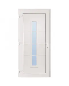 Cando márkájú bejárati ajtó pvc-profilból acélmerevítéssel, balos kivitelbenkülső mérete 98 x 208 cm, 100 x 210 cm-es falnyílá