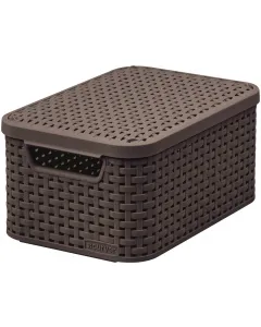 Rattanhatású műanyag 2 fogantyúval tetővel