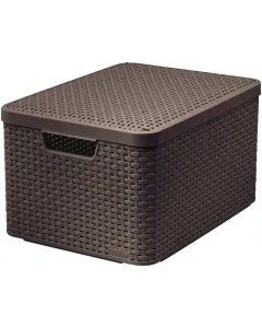 Rattanhatású műanyag 2 fogantyúval tetővel