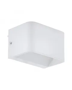 Beltéri fali lámpaként az eglo márka egy 6 w-os led fényforrással kínál korszerű megoldástfehér színű, modern szögletes formav