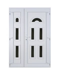 DELTA TEMZE 5 - műanyag bejárati ajtó (kétszárnyú, 140x210, jobb)