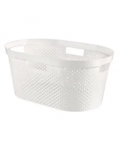 Méret: 58,5 x 38,5 x 26,5 cm anyag: műanyag Űrtartalom: 40 l szellőzőnyílásokkal 100%-ban újrahasznosított anyagból