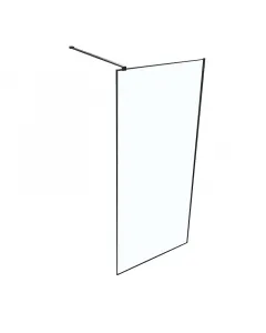 Névleges méret: 90 x 190 cm 6 mm-es, biztonsági üveg fekete, fémprofil fekete tartókonzol