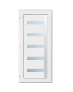100 x 210 cm-es falnyílásba balos nyílásirány pvc-profil acélmerevítéssel hőhídmentes alumíniumküszöb