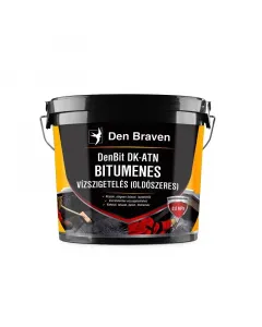 DEN BRAVEN DK-ATN - bitumenes vízszigetelés (oldószeres, 9kg) Kültéri használatra száraz felületekre egyszerű és gyors felhordás ellenálló a gyenge savakkal és lúgokkal szemben oldószeres