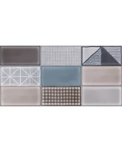 Ege tile carina - dekorcsempe (mintás/kék/barna mix, 30x60cm, 1,08m2)
