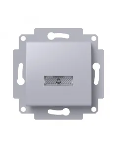 Elektromaterial art100/200 - csengőnyomó jelzőfénnyel (ezüst)