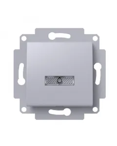 Elektromaterial art100/200 - lámpanyomó jelzőfénnyel (ezüst)