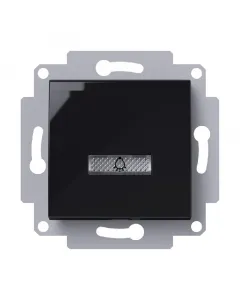 Elektromaterial art100/200 - lámpanyomó jelzőfénnyel (fekete)