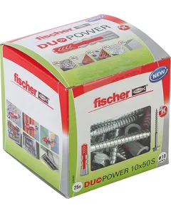 25 db 10 x 50 mm-es dübel 25 db 7 x 69 mm-es hatlapfejű csavar