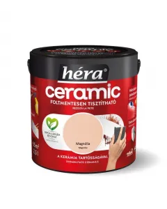 HÉRA CERAMIC - beltéri falfesték - magnólia 2,5L Beltéri használatra extra dörzsálló hidrofób és páraáteresztő selyemmatt felület hipoallergén bevonat fertőtleníthető