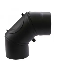 Kamintherm - füstcső tisztító nyílással (fekete, szerelhető, Ø180mm, 90°)