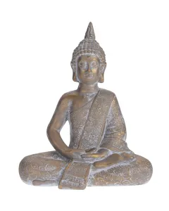 Kerti dekorfigura (buddha, 37cm, antik arany)