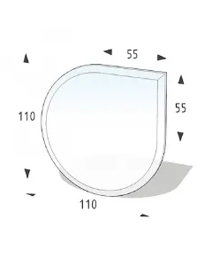 Lienbacher - üveg kandallóalátét (110x110cm, csepp)