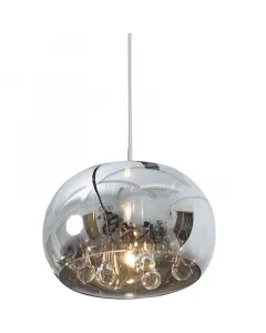 1 x 33 w-os g9-es foglalat ip20-as védettség krómszínű üvegbúra  különleges üvegfüggőkkel