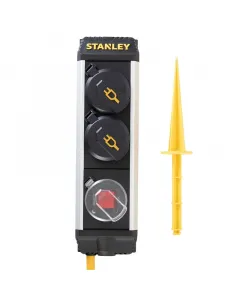 Stanley - kültéri elosztó (2-es, 5m, leszúrható, kapcsolóval)