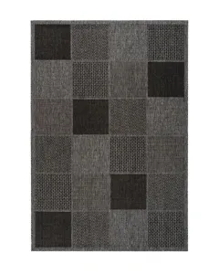 Sunset - kültéri szőnyeg (120x170cm, szürkésbarna, kockás)