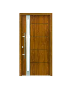 Thermolux london - fém bejárati ajtó (98x208, balos, aranytölgy)