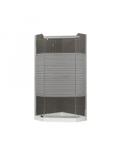 Unic - ötszögletű zuhanykabin (csíkos, 90x90x185cm)