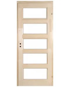 Beltéri ajtó zebra 5 100 x 210 cm-es falnyíláshoz, 10cm-es pallótokkal jobbos nyílásirány mélyen-üvegezhető kialakítás hossztol