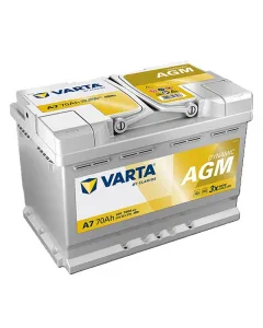 Varta akkumulátor dynamic agm  12 v-os autóakkumulátor, kapacitás: 70 ah, indítóáram: 760 a polarizáció: jobb + (a pozitív saru a