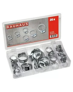 Bauhaus - csőbilincs készlet (26db-os, fém)