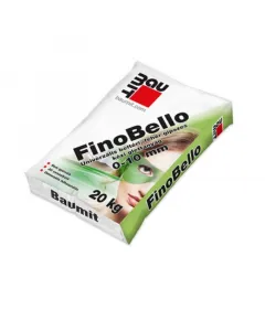 BAUMIT FINOBELLO - beltéri glett (20kg) Beltéri használatra max. 10 mm vastagságig rétegenként fehér színű gyárilag előkevert