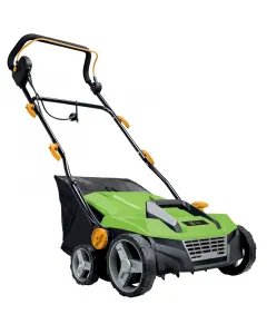 1600w teljesítményű gyepszellőztető és talajlazító 380 mm-es munkaszélesség 5 lépcsős központi magasságállítás 48 literes f