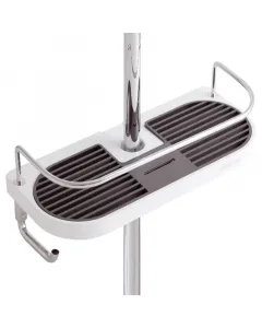 FERRO EMOTION - zuhanypolc (28cm) Az emotion termékcsalád része anyaga: rozsdamentes acél, műanyag fehér kivitel Állítható zuhanyrúdhoz