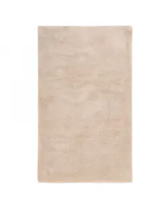 Lalee laura fürdőszobaszőnyeg bézs színben, 50x90cm méretben puha, 100% poliészter anyag csúszásgátló hátoldal  mosógépben mo