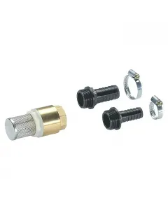 19 mm (3/4) vagy 25 mm (1) szívótömlőkhöz fém-műanyag szerkezet megakadályozza a szivattyú szennyeződését és sérülését be