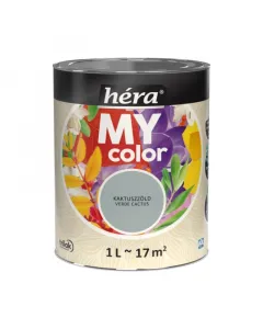 HÉRA MY COLOR - beltéri falfesték - kaktuszzöld 1L Beltéri használatra páraáteresztő kiváló fedőképesség illatosított formula matt felület