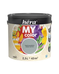 HÉRA MY COLOR - beltéri falfesték - kaktuszzöld 2,5L Beltéri használatra páraáteresztő kiváló fedőképesség illatosított formula matt felület