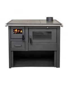 Sparhelt 7kw névleges teljesítménnyel füstcsőkivezetés: felső, füstcsőátmérő: 120 mm elhelyezés: szabadon álló sütő mérete