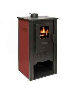 Kandalló termo lux bordó színben névleges teljesítmény: 8,45 kw füstcsőkivezetés: felső füstcsőátmérő: 120 mm elhelyezés: s