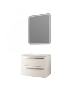 Baden haus fürdőszobabútor szett stella fehér kőris színben mdf bútor pvc fóliával 2 db soft-close fiók  tartalmaz kerámia mosd�