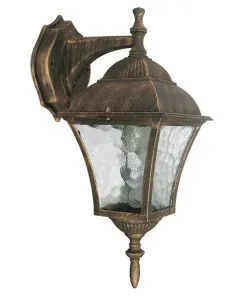 RÁBALUX TOSCANA - kültéri falilámpa (1xE27, antik arany, lefelé) 1 x max. 60 w-os e27-es foglalat ip43-as védettség