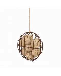 Bobbie madáretető 7,5 x 23 x 23 cm mérettel strapabíró fémdrótból készült kivitel barna szín, természetes hatású megjelenés g